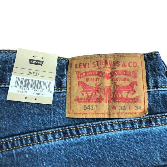 NEW Levi's 541 Athletic Fit Taper Stretch Jeans Blue Denim Mens 36x34 - Picture 7 of 10